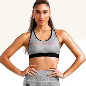 Peloton x Adidas Women's Black and Gray Sports Bra